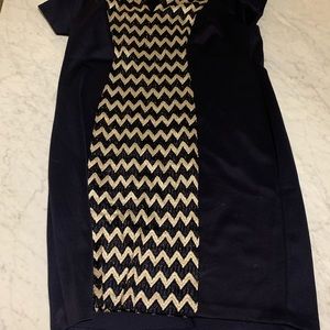 Navy blue and gold detail